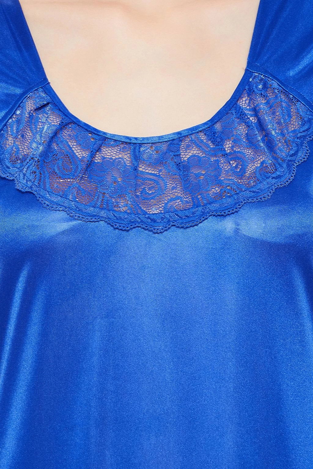 4 Pcs Satin Nightwear In Blue - Image 12