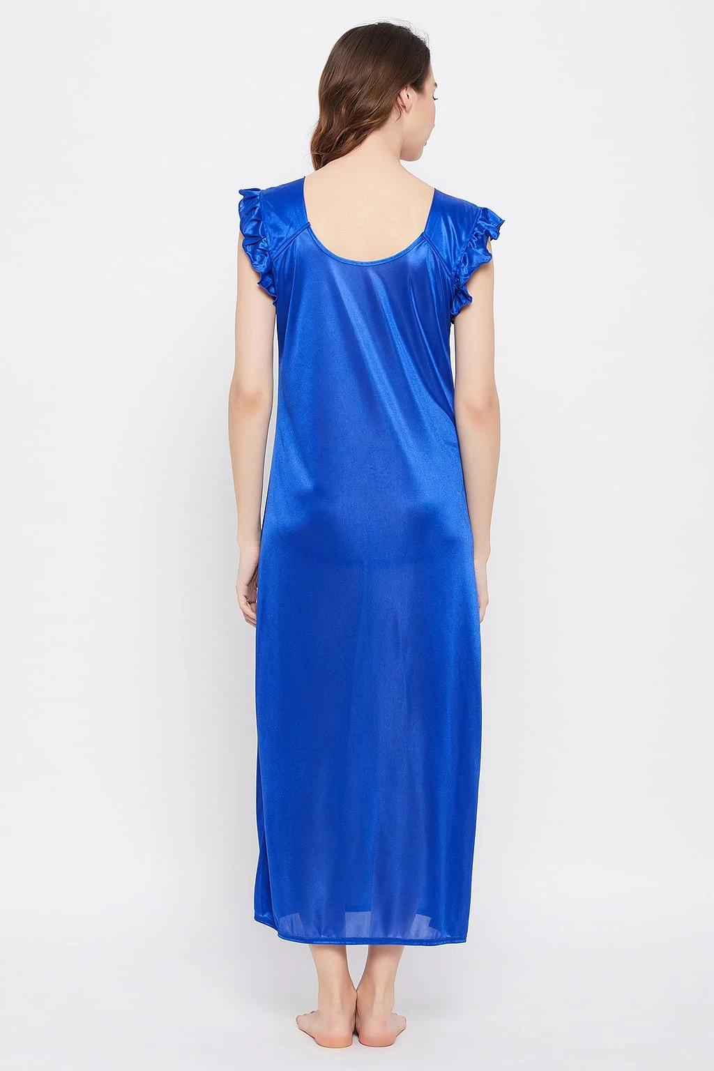 4 Pcs Satin Nightwear In Blue - Image 11