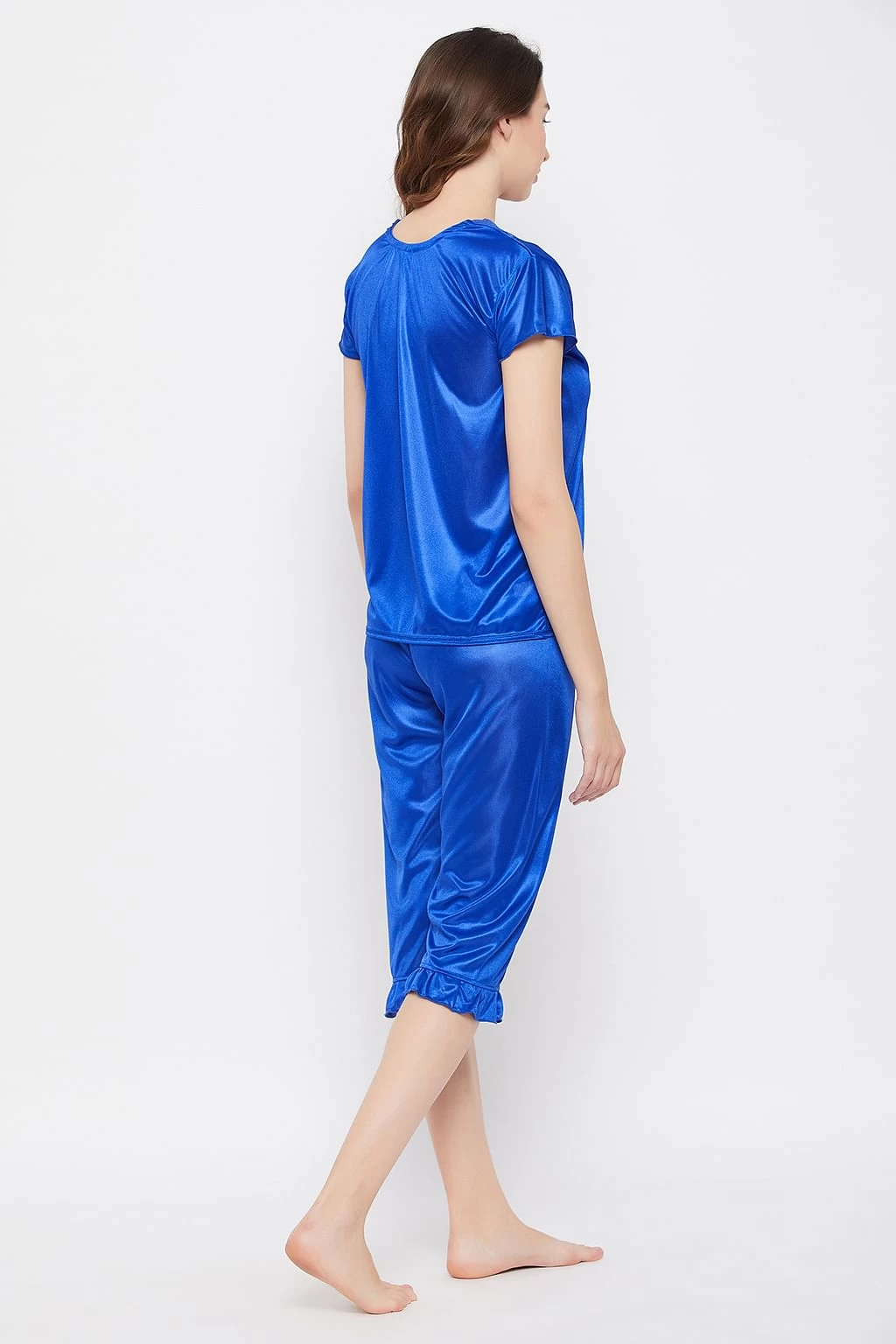 4 Pcs Satin Nightwear In Blue - Image 17