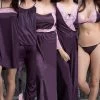 7 Pcs Nightwear Set In Purple- Satin