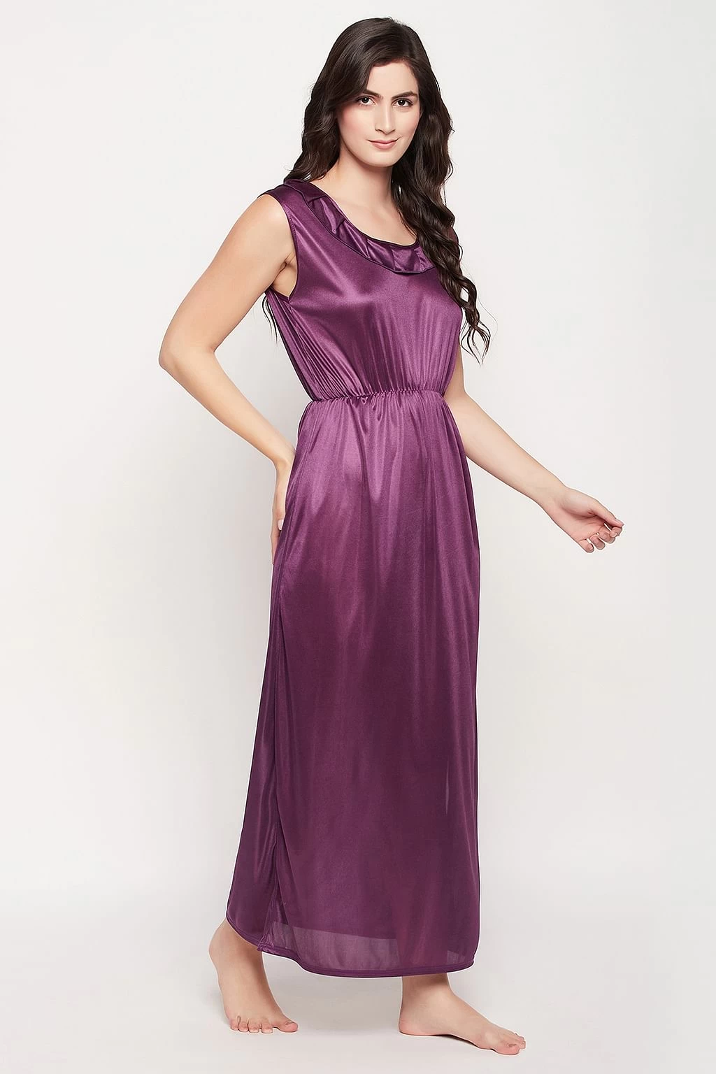 8 Pc Satin Nightwear Set - Navy - Image 8