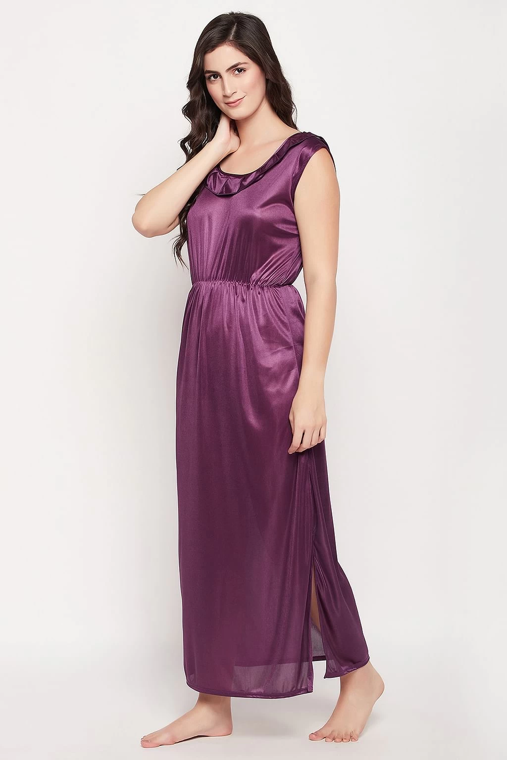 8 Pc Satin Nightwear Set - Navy - Image 7