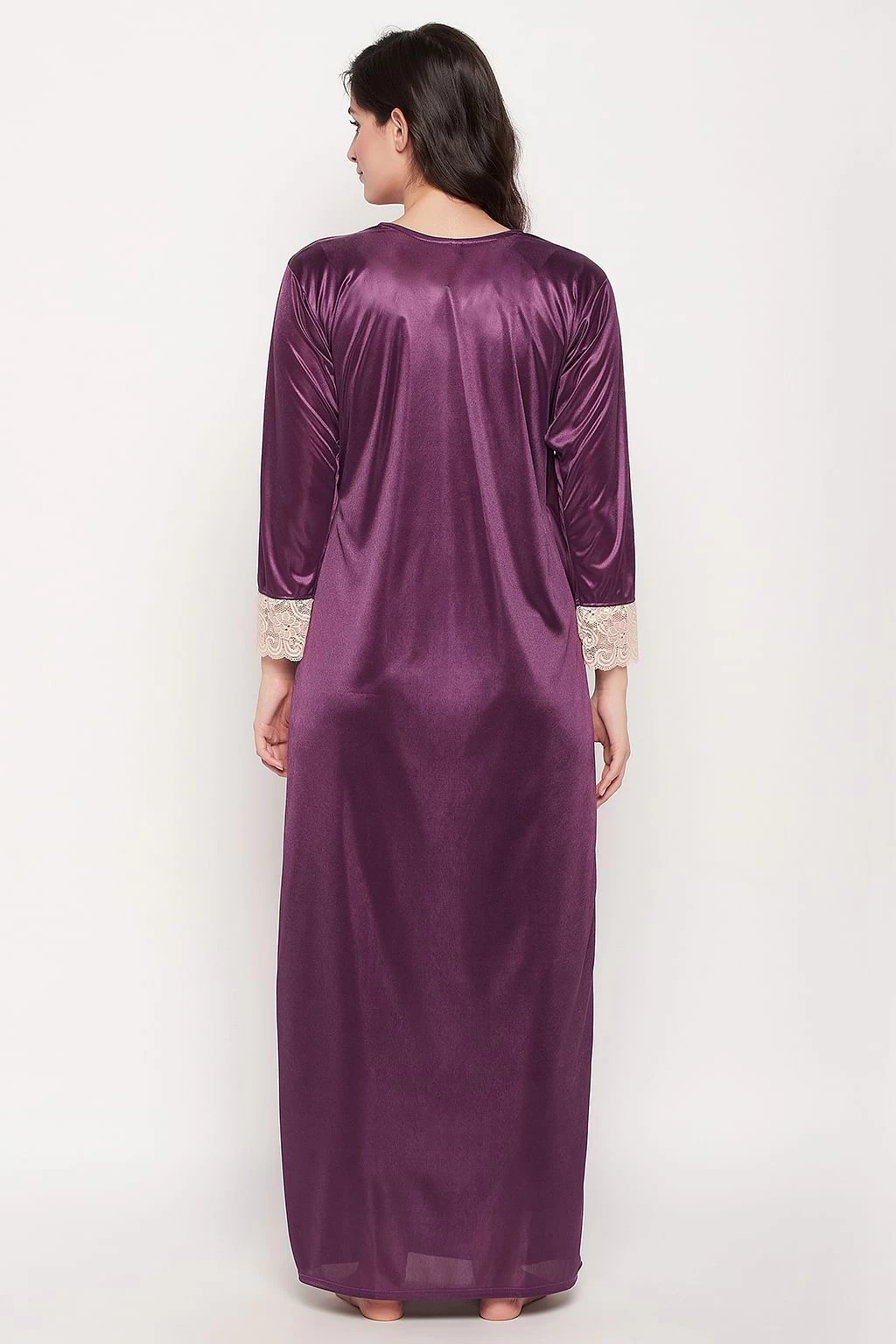 8 Pc Satin Nightwear Set - Navy - Image 5