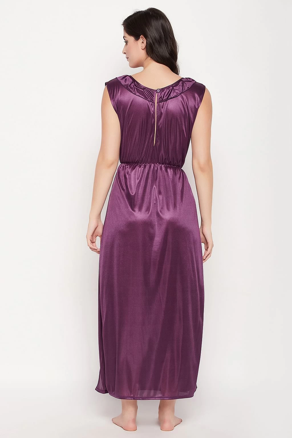 8 Pc Satin Nightwear Set - Navy - Image 9