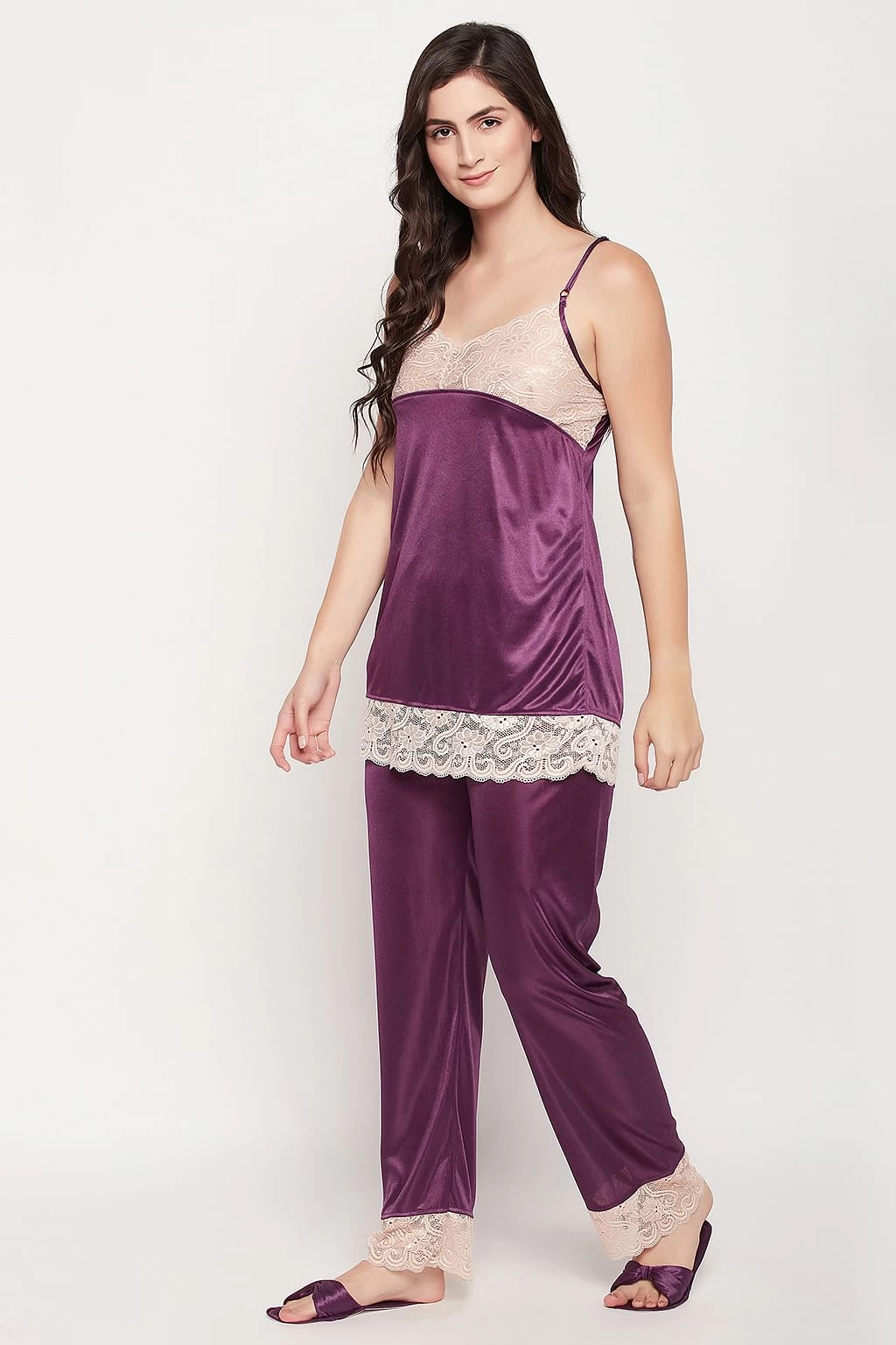 8 Pc Satin Nightwear Set - Navy - Image 12