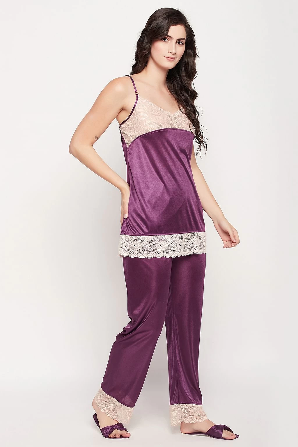 8 Pc Satin Nightwear Set - Navy - Image 13