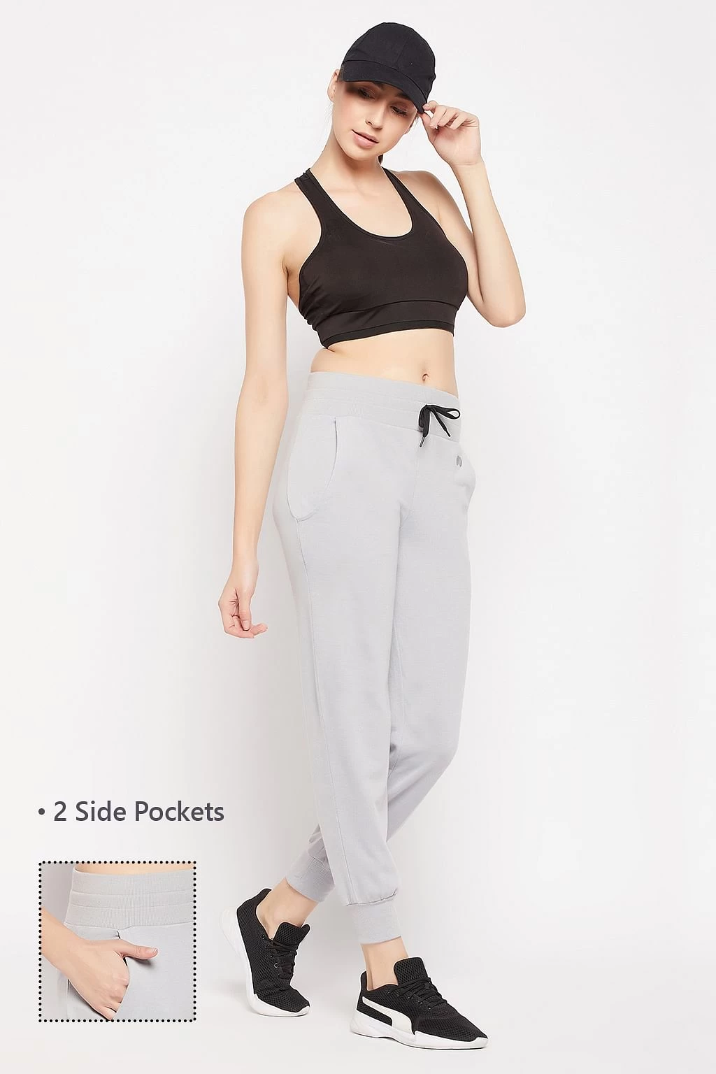 Comfort Fit Active Joggers In Dark Grey With Side Pockets