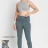High Rise 3-Pocket Active Tights In Dark Grey