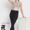 High Rise 3-Pocket Active Tights In Black