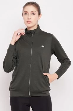 Activewear Jacket In Moss Green