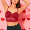 Padded Underwired Full Cup Multiway Strapless Bralette In Red - Lace