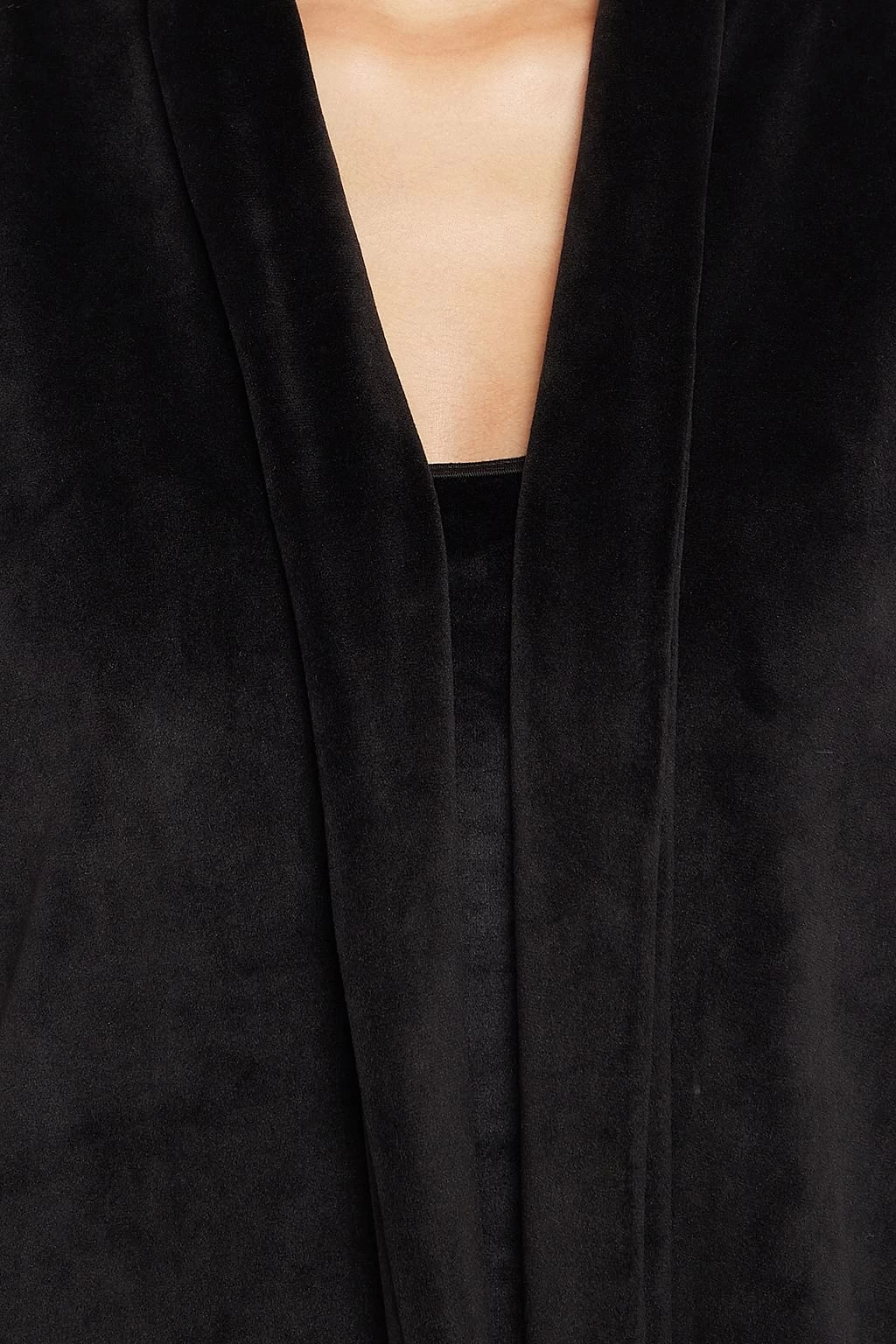 Chic Basic Top, Pyjama & Shrug Set In Black - Velour - Image 12