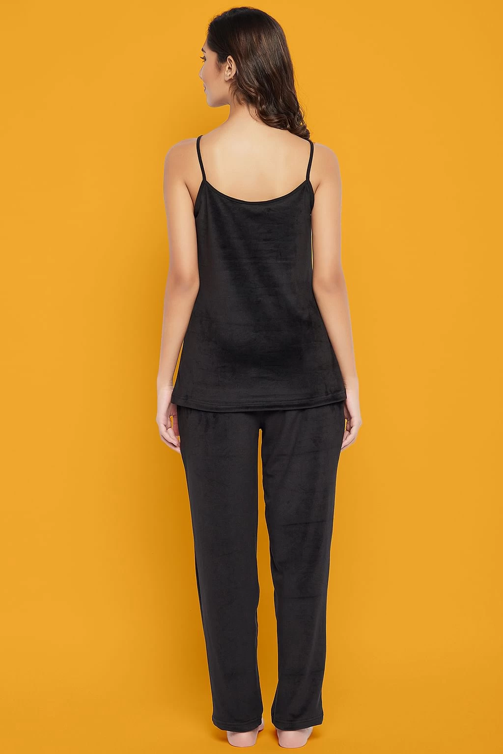 Chic Basic Top, Pyjama & Shrug Set In Black - Velour - Image 6