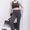 Comfort Fit High-Rise Flared Yoga Pants In Dark Grey With Side Pockets