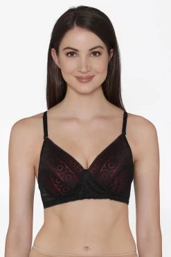 Lace Padded Non-Wired Multiway Bridal Bra In Black