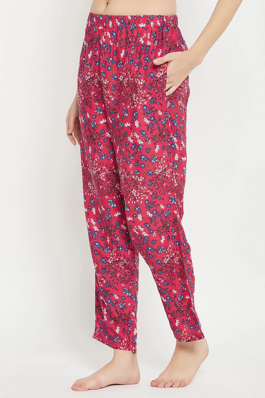 Pretty Florals Pyjama In Pink - Rayon - Image 3