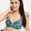 Level 1 Push-Up Non-Wired Demi Cup Tropical Print Multiway T-shirt Bra In Navy