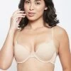 Level 1 Push-up Underwired Demi Cup Balconette Bra In Nude Colour