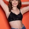 Non-Padded Non-Wire Full Cup Bralette In Black - Lace