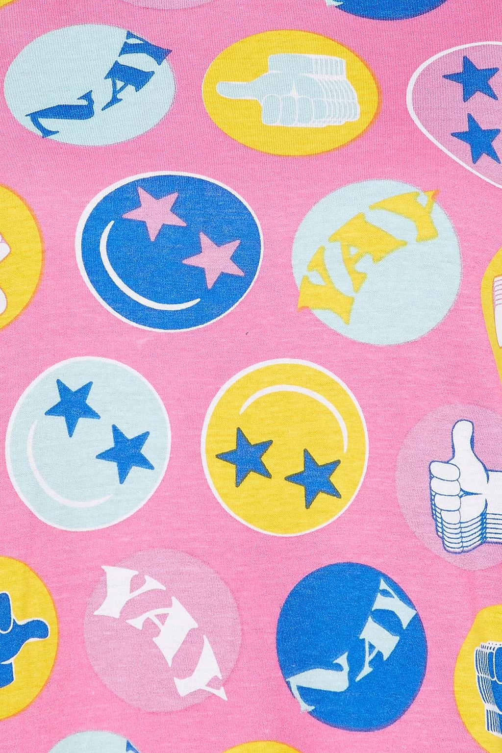 Emoji Print Short Night Dress In Pink - 100% Cotton - Image 6