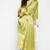 Chic Basic Robe In Lime Green - Satin