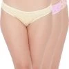Pack Of 3 Low Waist Heart Print Bikini Panties - Cotton