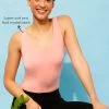 Padded Bramisole Top In Peach Colour - Modal