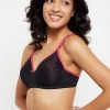 Padded Non-Wired Full Cup Bra In Black - Lace