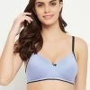 Padded Non-Wired Full Cup Bra In Powder Blue