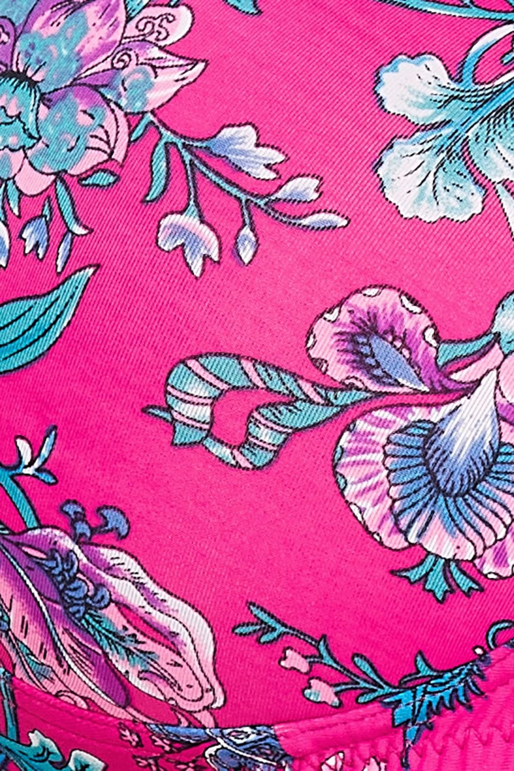 Padded Non-Wired Full Cup Floral Print T-shirt Bra In Hot Pink - Image 6