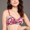 Padded Non-Wired Full Cup Floral Print T-shirt Bra In Multicolour