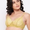 Padded Non-Wired Full Cup Multiway Bra In Mustard Colour - Lace