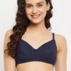 Padded Non-Wired Full Cup Multiway Bra In Navy - Lace