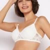 Padded Non-Wired Full Cup Multiway Bra In White - Lace