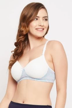Padded Non-Wired Full Cup Multiway T-shirt Bra In White