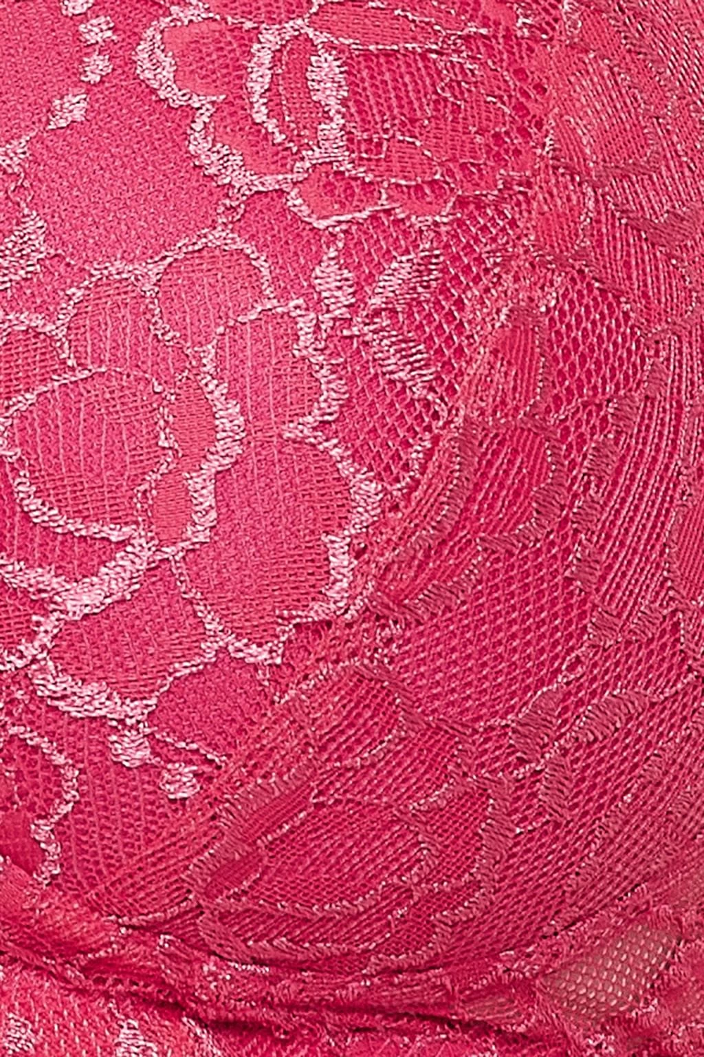 Padded Non-Wired Full Cup Self-Patterned Multiway Bra In Hot Pink - Lace - Image 5