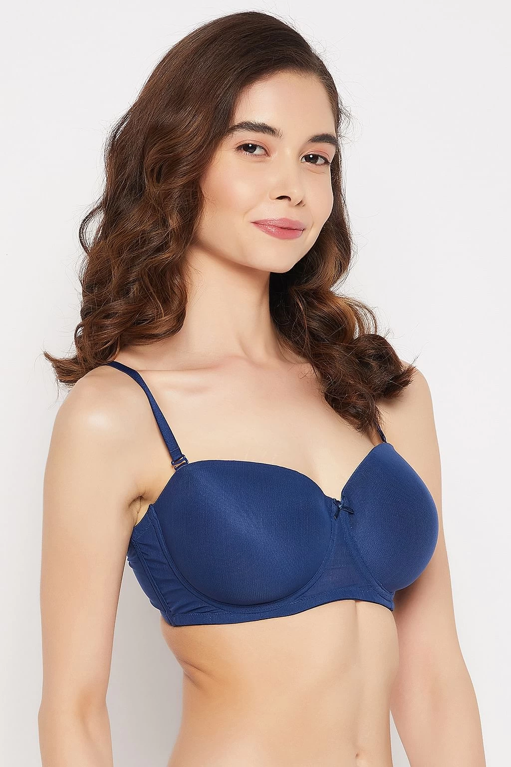 Padded Underwired Full Cup Multiway Strapless Balconette T-shirt Bra In Royal Blue - Image 3