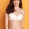 Padded Underwired Demi Cup T-shirt Bra With Balconette Style In White