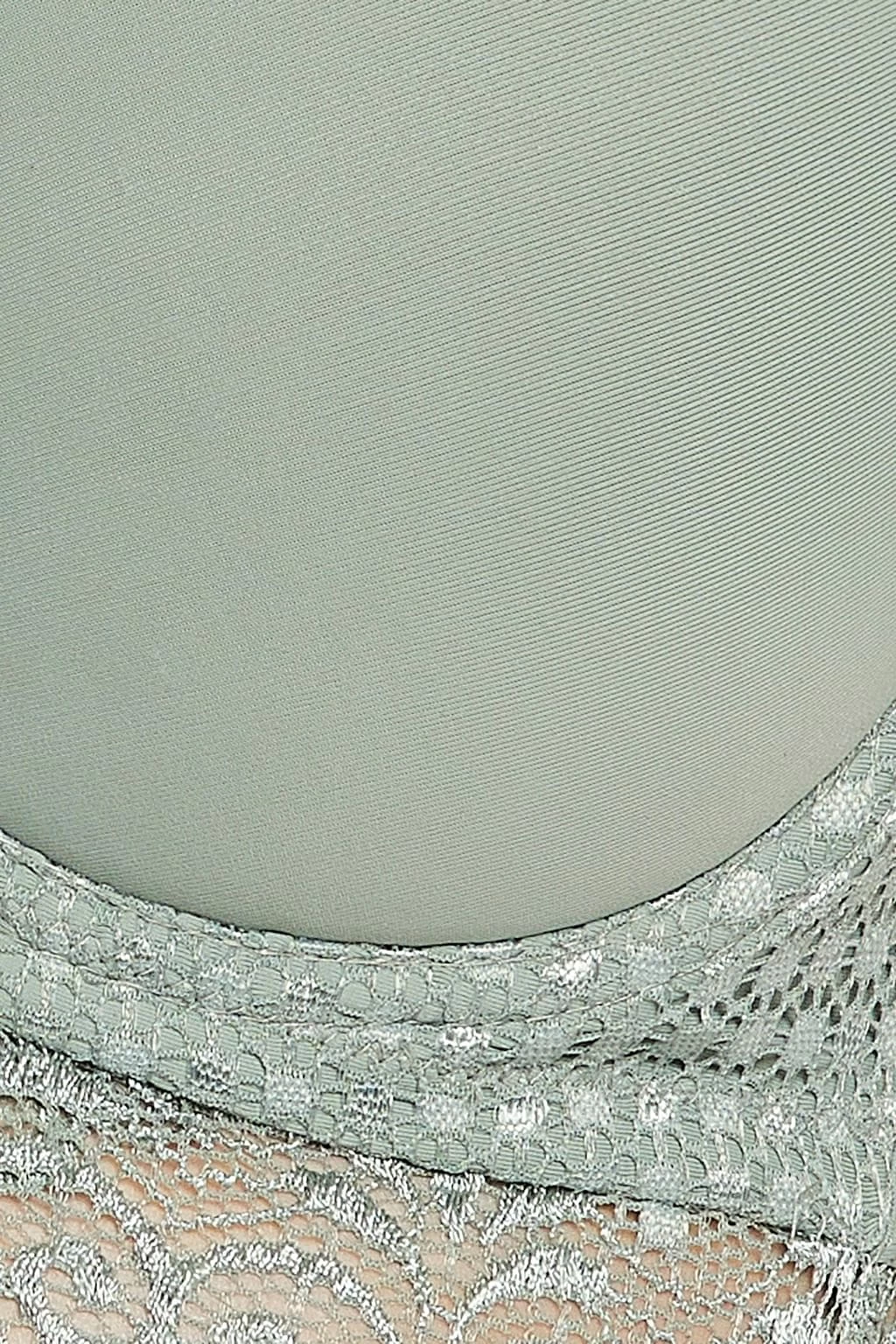 Padded Underwired Full Cup Longline Bralette In Sage Green - Lace - Image 6