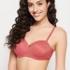 Padded Underwired Full Cup Strapless T-shirt Bra In Rust Orange