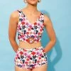 Pretty Florals Two Piece Swimsuit In Multicolour